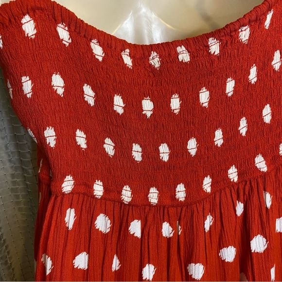 Band of Gypsies Red with White Polka Dot Dress Size Medium - Picture 4 of 7